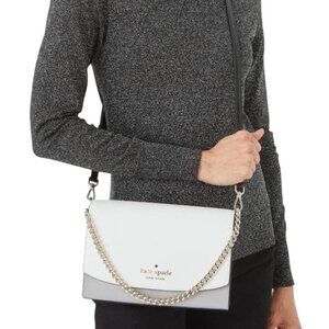 KATE SPADE New York Carson Convertible Bag Gray White Black Gold hardware NWOT